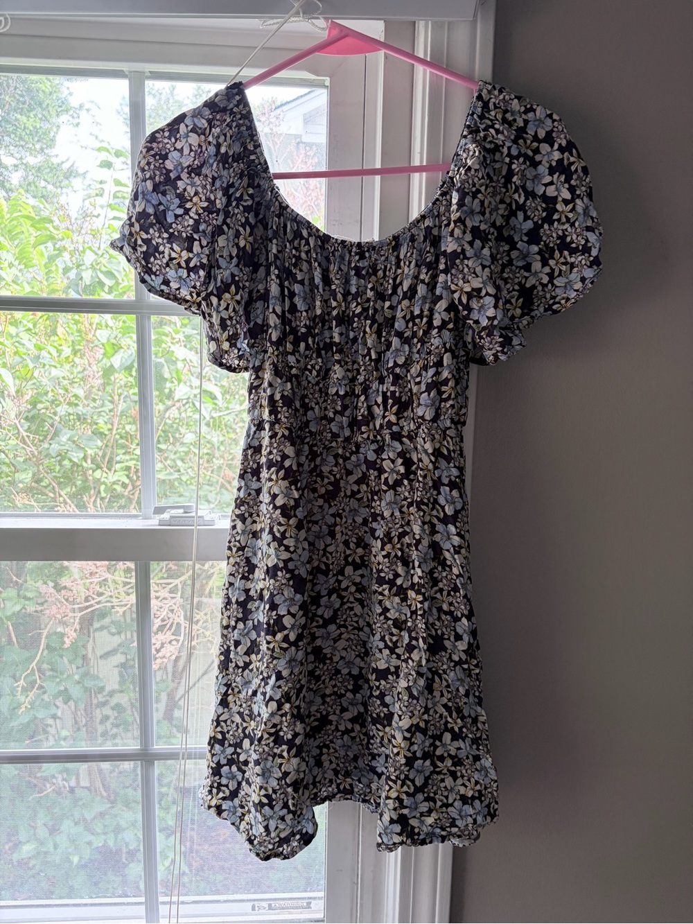 Floral Women’s Dress in Navy and White